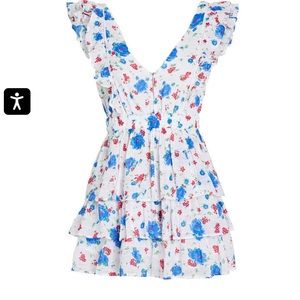 Love Shack Fancy Bennett Tiered Floral Mini Dress